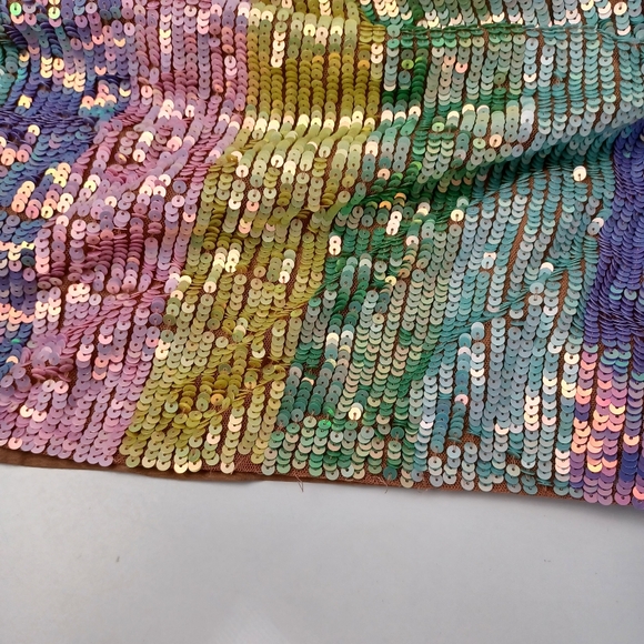 Show Me Your MuMu Rainbow Stripe Sequins Dress Size XXL Women Party Long Sleeve - Picture 13 of 16